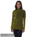 AtoZ Women's Antique Wash Long Sleeve Mock Neck Top