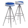 Christopher Knight Home Valeria Blue Fabric Barstools (Set of 2)