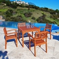 Square Table and Stacking Chairs 5-piece Dining Set