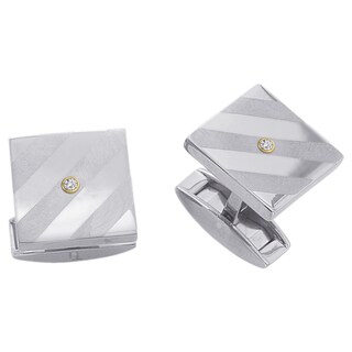 Titanium Men's Diamond Accent Square Cuff Links