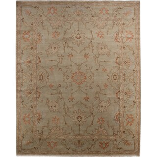 Hand-knotted Oriental Sage Green Wool Area Rug (8' x 10')