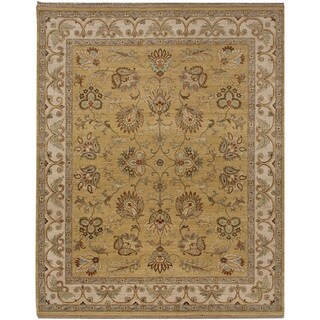 Hand-knotted Oriental Bright Gold Wool Area Rug (10' x 14')