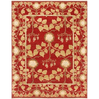 Hand-knotted Oriental Red Wool Area Rug (8' x 10')