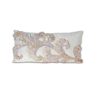 Marlo Lorenz Ivory Bead-embellished 12x24-inch Pillow
