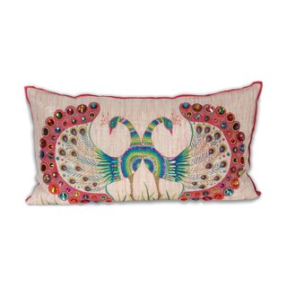 Marlo Lorenz Bijou Double Peacock 14x26-inch Pillow