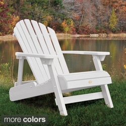 (_ _ ) Highwood Eco-Friendly Synthetic Wood Embossed Folding and Reclining Adirondack Chair