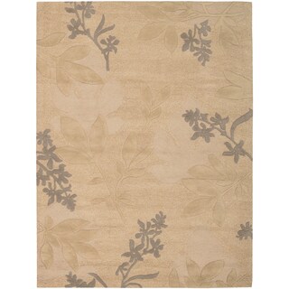 Hand-tufted Skyland Gold All Over Leaf Rug
