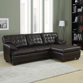 Great Prices TRIBECCA HOME Delphine Dark Brown Bonded Leather Sectional
