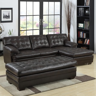 Buy  TRIBECCA HOME Delphine Dark Brown Bonded Leather Sectional Set