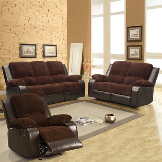 Arbor Chocolate Brown Corduroy 3-piece Living Room Recliner Set