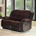 Arbor Chocolate Brown Corduroy Two-Tone Double Recliner Loveseat