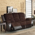 Arbor Chocolate Brown Corduroy Two-Tone Double Recliner Sofa