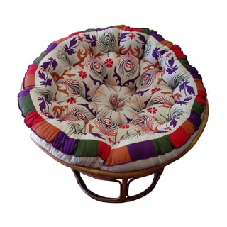 See Reviews Celebration Papasan Purple Peacock Cushion