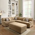 Tara Beige Chenille Sectional Set