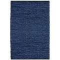 Hand-woven Matador Blue Leather Rug (9' x 12')