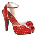 Women's Pin Up Bettie 06 Red Polka Dot Satin