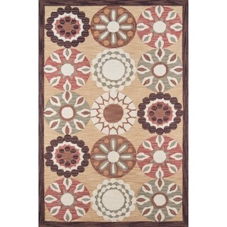 Hand-tufted Copia Pinwheel Gold Polyester Rug