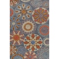 Hand-tufted Copia Carnival Blue Polyester Rug