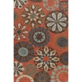 Hand-tufted Copia Carnival Terracotta Polyester Rug
