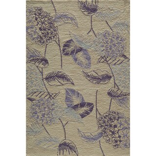 Hand-tufted Copia Flower Lilac Polyester Rug