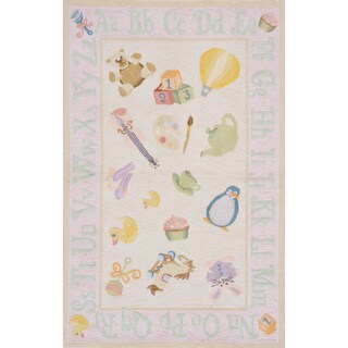 Momeni 'Lil Mo Classic Toys' Pink Cotton Rug