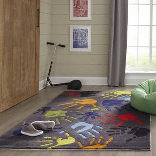 Hand-tufted Momeni Lil Mo Fingerpaint Grey Rug