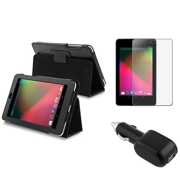 BasAcc Black Case/ Screen Protector/ Car Charger for Google Nexus 7