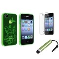 BasAcc Green Case/ Screen Protector/ Stylus for Apple iPhone 4/ 4S
