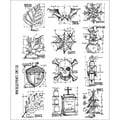 Tim Holtz Large Cling Rubber Stamp Set-Mini Blueprint
