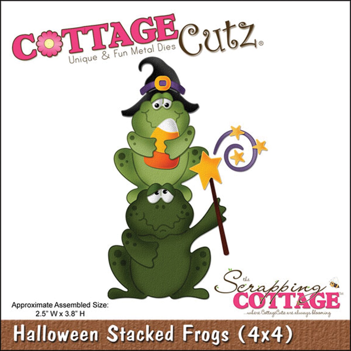 CottageCutz Halloween Stacked Frogs 4x4 inch Die Today $17.49