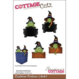 CottageCutz 'Cauldron Peekers' 4x6-inch Die