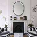 Silver Crystal Frame Oval Mirror