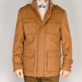 Mantoni Men's Chesnut Wool/Cashmere Blend Snap Placket Coat