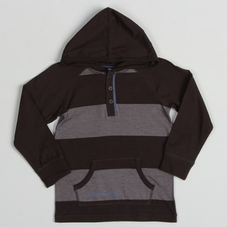 Calvin Klein Boy's Grey/ Black Striped Hoodie