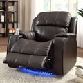Garrett Power Recliner Brown Bonded Leather Chair