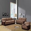 Hendris Brown Corduroy Microfiber 3-piece Living Room Set