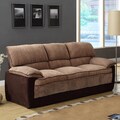 Hendris Brown Corduroy Microfiber Contemporary Sofa