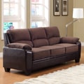 Morena Dark Brown Two-Tone Microfiber Contemporary Sofa