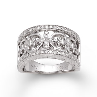Sterling Silver 1/3ct TDW Diamond Vintage-inspired Ring