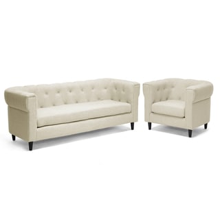 Low Price Baxton Studio Beige 2-piece Sofa Set