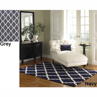 Hand-hooked Alexa Moroccan Trellis Wool Rug (9'6 x 13'6)
