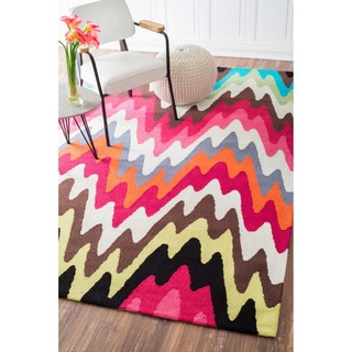 Handmade Abstract Chevron Multi Rug