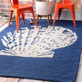 Handmade Indoor/ Outdoor Seashell Blue Rug