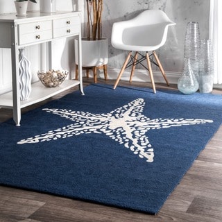 nuLOOM Handmade Indoor/ Outdoor Starfish Blue Rug
