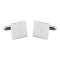 Custom Engraved Silver Square Cuff Links