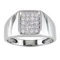 Miadora 14k White Gold 1/4ct TDW Diamond Mens Ring (G-H, I1-I2)