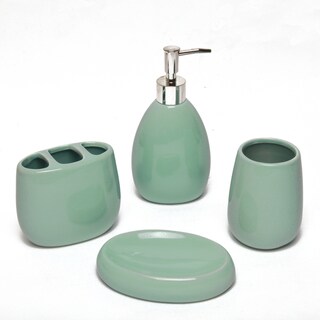 Waverly Aqua Ceramic 4-piece Bath Set