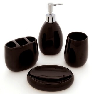 Waverly Espresso Ceramic 4-piece Bath Set
