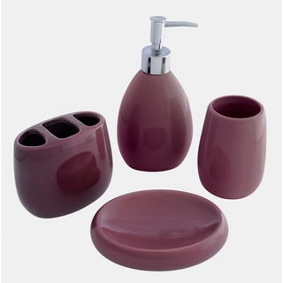 Waverly Ceramic Plum 4-piece Bath Set