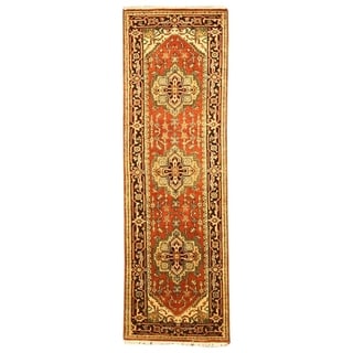 Hand-knotted Serapi Red Wool Rug